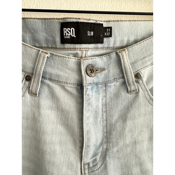 RSQ Jeans Men 31X32 Slim Blue Zip Fly Mid Rise Straight Modern Casual - Picture 4 of 4